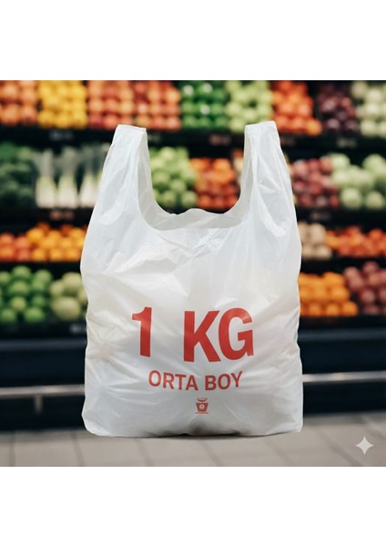 1 kg Beyaz Atlet Poşet Kalın Orta Boy 28*50CM