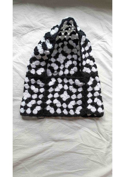 Siyah Beyaz Motifli Örgü Balaklava fiyatları