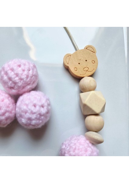 Ayıcıklı Pembe Isimli Bebek Emzik Zinciri Askısı fiyatları