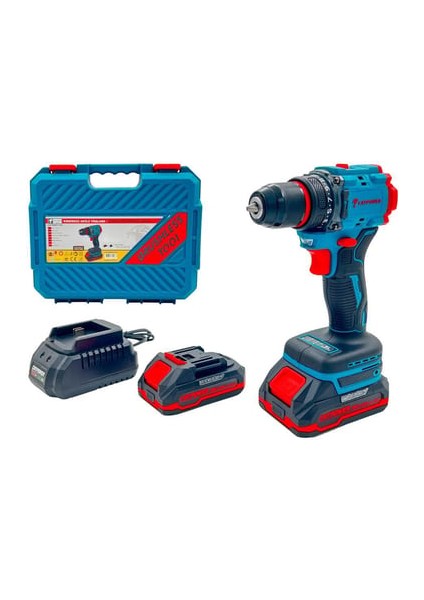 1020 Kömürsüz 20V 2.0AH Çift Akülü Darbesiz Vidalama Makinesi