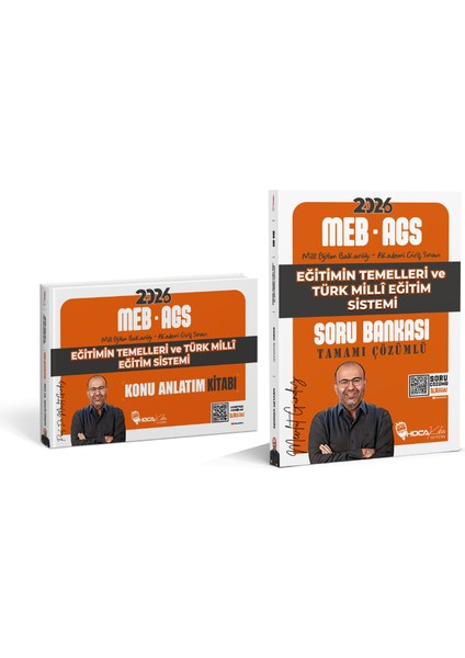 2026 Meb-Ags Eğitimin Temelleri ve Türk Milli Eğitim Sistemi Soru Bankası- Konu Anlatım Kitabı 2 Li Set (Mevlüt Gündüz)
