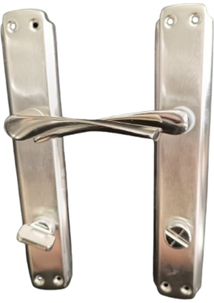 Bravo Aynalı Inox Nikel Tuvalet -Banyo Kapı Kolu ( Sağ )- 1 Takım