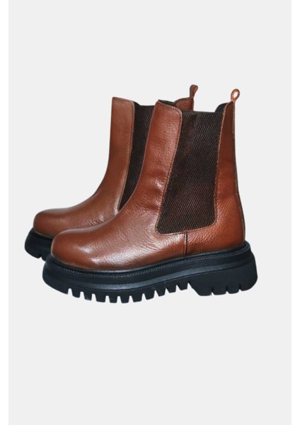 Taba Cilt Kadın Yüksek Kaymaz Taban Kışlık Bot