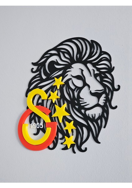 Aslan Galatasaray Taraftarına Özel 5 Yıldızlı Duvar Dekor Süsü