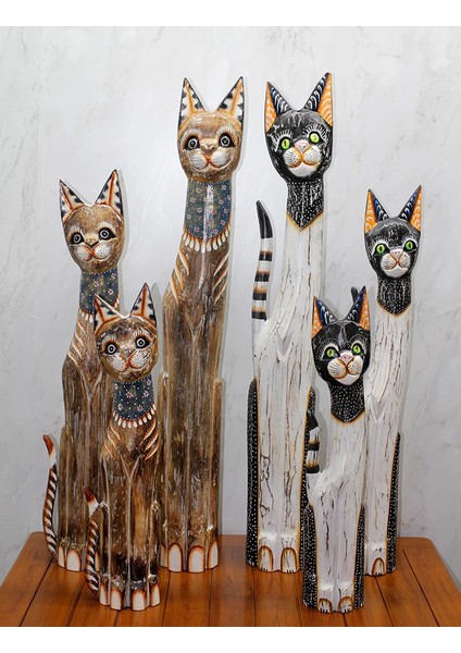 Ahşap 3'lü Kedi Seti 1 Metre Model 3