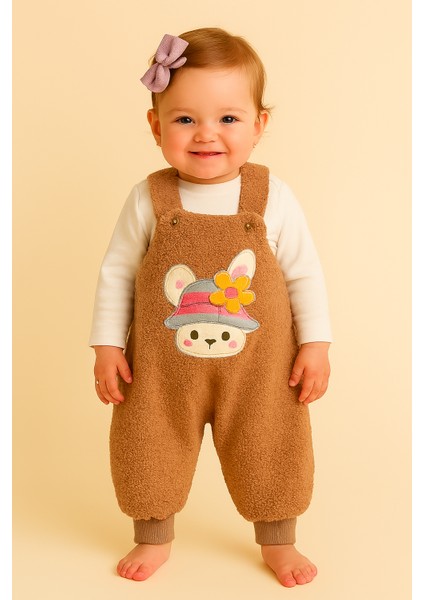 Pelüş Tavşanlı Kız Bebek Salopet modelleri