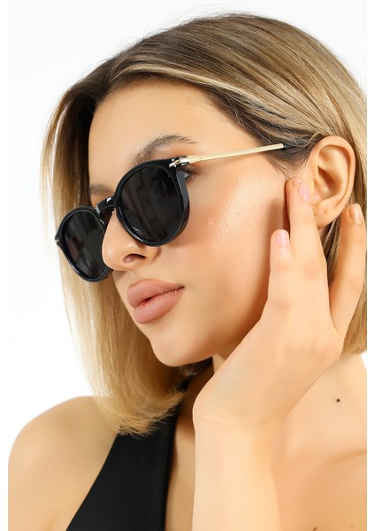 Kadın Oval Siyah UV400 Güneş Gözlüğü Gold Sap WP25-37 C2 fiyatları