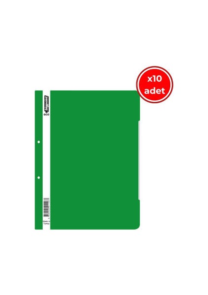 Telli Dosya, 10 Adet, 50'li Paket, 180 A4 Kapasiteli, Yeşil