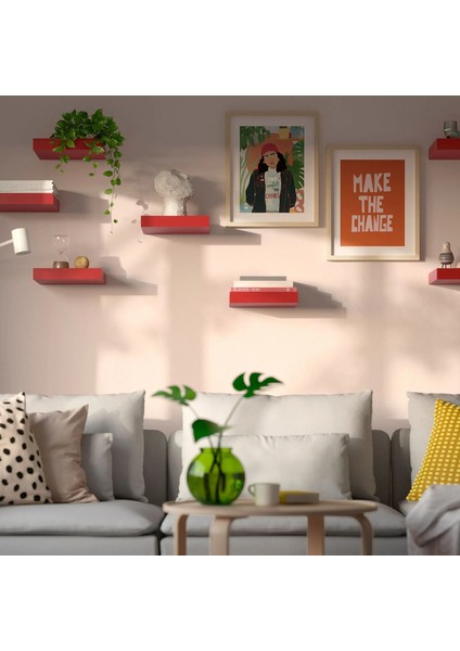 Lack Duvar Rafı Kırmızı 30 x 26 cm fiyatları