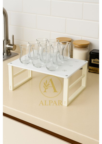 3 Adet Metal Bardak Fincan Rafı Dolap Içi Raf Bardak Yükseltici Yer Tasarrufu Sağlayan Bardak Rafı