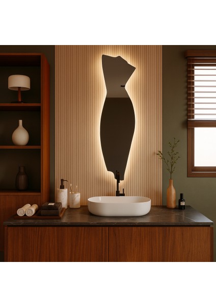 Diva LED Ayna – Elbise Siluetli Modern Tasarım Duvar Aynası modelleri