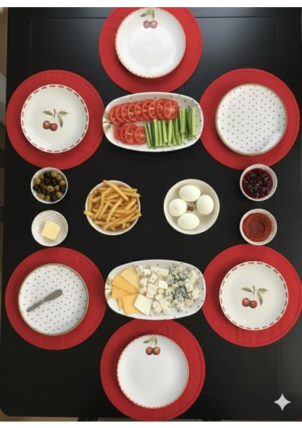 Bambum By Atbyhome Cherish 14 Parça Porselen Kahvaltı Takımı Kahvaltı Seti Kahvaltılık- Sunum Seti