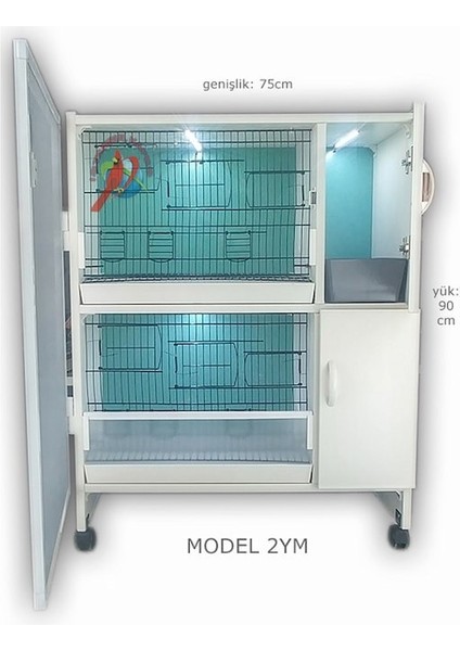 Istanbul Kafes Model 02Y Pvc Kuş Dolabı (Kurulu Gönderim)