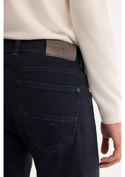 Erkek Lacivert Eskitme Yıkama Overdy Berlin Slim Fit Jean Pantolon A42Y3523