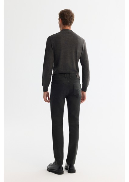 Erkek Haki Eskitme Yıkamalı Esnek Berlin Slim Fit Jean Pantolon A42Y3533