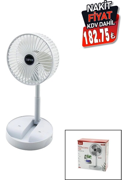 Masa Üstü Vantilatör USB Şarjlı Katlanır Fan=16.4cm - Uzayan AYAK=12.5-19CM 180 Derece Dönebilen Telefonluklu Bwfn-11 (5148) fiyatları