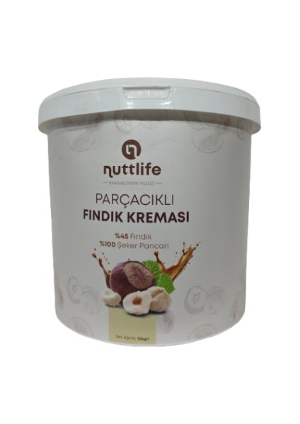 Nuttlıfe Parçacıklı Fındık Kreması (%45 Fındık) 10 kg