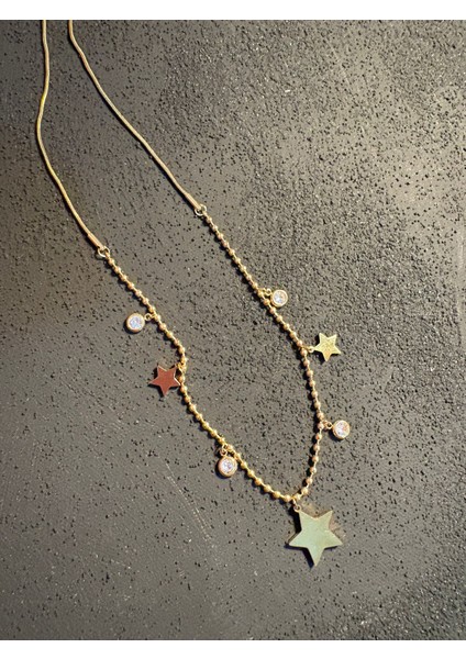 Çelik Yıldız Taşlı Burgu Kolye fiyatları