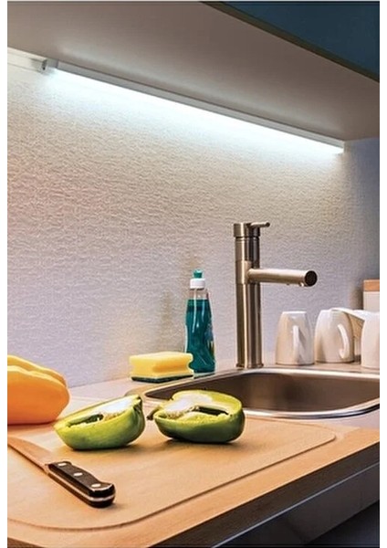 50 cm Sensörlü Şarjlı LED Şerit Işık Beyaz-Gün Işığı-Nötr Renk 5V Kolay Montaj