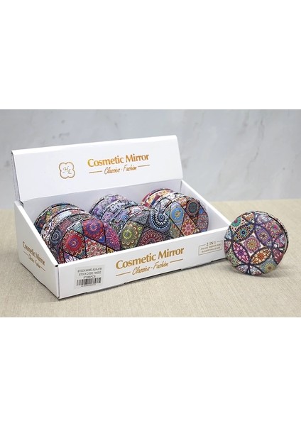 Taşlı Yuvarlak El Aynası Kalın ALK3751