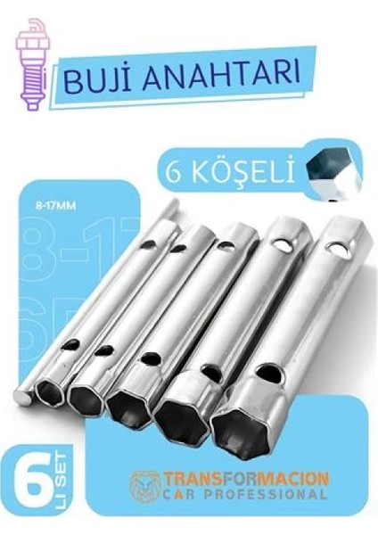 Modacar Buji Sökme Takma Anahtarı - Torklu 5 Ebat Buji Anahtarı