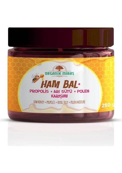 Ham Bal + Propolis + Arı Sütü + Polen Karışımı 250gr