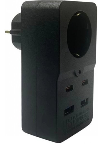 Isıya Dayanıklı Termal Akım Korumalı 1 Priz Girişli 2 USB Girişli 2 Type-C Girişli Pirz