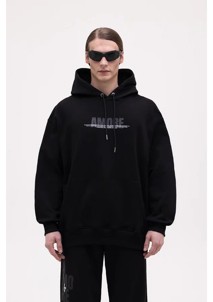 Erkek Baskılı Sweatshırt 3 Iplik Kaliteli Kumaş Oversıze Kesim