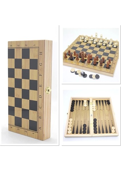 Ahşap Satranç ve Tavla Seti ALK4242