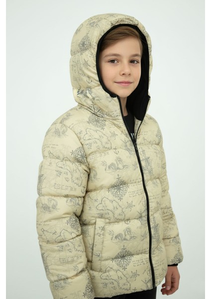 Erkek/kız Çocuk Kapüşonlu Su ve Rüzgar Geçirmez Cepli Kışlık Şişme Mont indirimleri