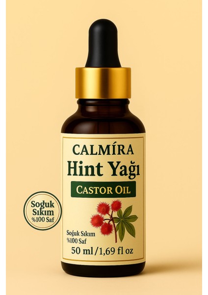 Calmira Hint Yağı Soğuk Sıkım 50ML %100 Saf ve Doğal - Castor Oil (Ricinus Communis)