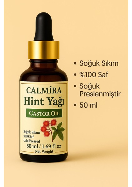 Calmira Hint Yağı Soğuk Sıkım 50ML %100 Saf ve Doğal - Castor Oil (Ricinus Communis) fiyatları