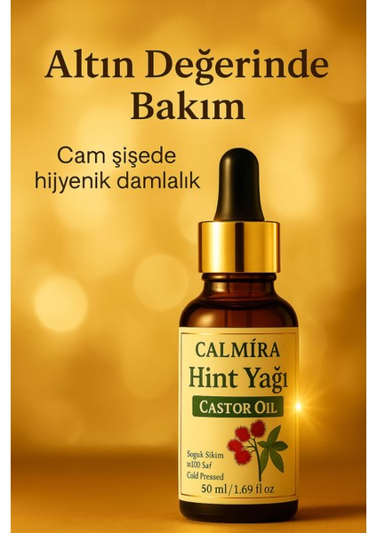 Calmira Hint Yağı Soğuk Sıkım 50ML %100 Saf ve Doğal - Castor Oil (Ricinus Communis) indirimleri