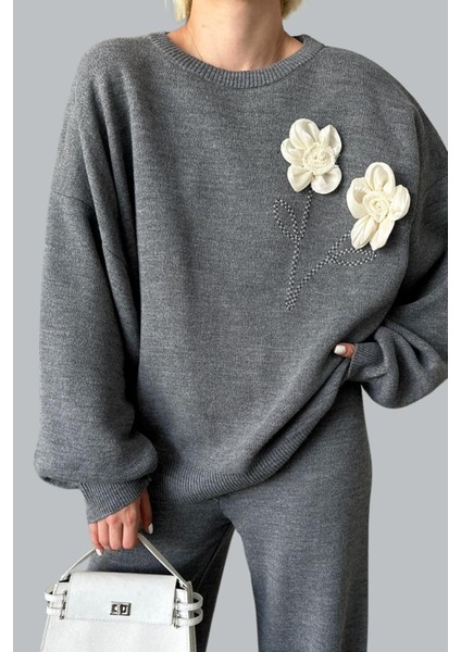 Kadın Triko Kazak Pantolon Alt Üst Takım