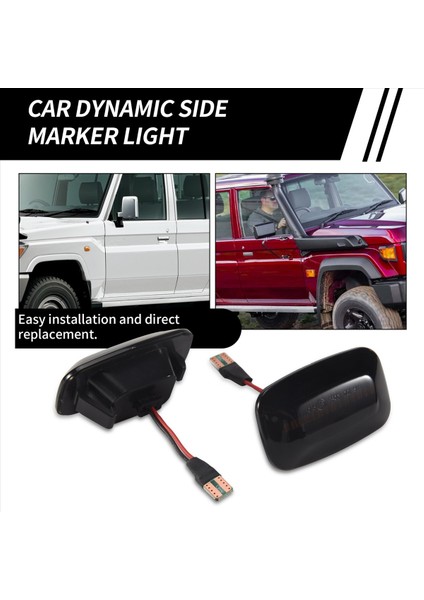 Toyota Land Cruiser 70 80 100 Serisi için Araba Dinamik LED Yan İşaretçi Işık Dönüş Sinyal Işığı (Yurt Dışından)