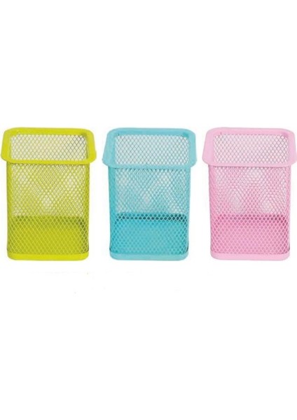 Metal Perfore Kare Kalemlik Renkli