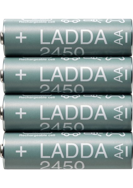 Ladda Şarj Edilebilir Pil Yeşil-Beyaz Hr6 Aa 1.2V 4 Adet Pil Kapasitesi: 2450 Mah