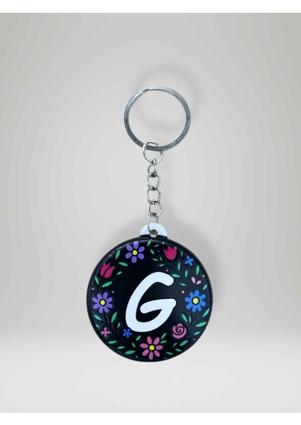 G Harf Kişiye Özel Harfli Çiçek Desenli Plastik Anahtarlık Şişe Açacağı Hem Şık Hem Kullanışlı Hediye Seçeneği