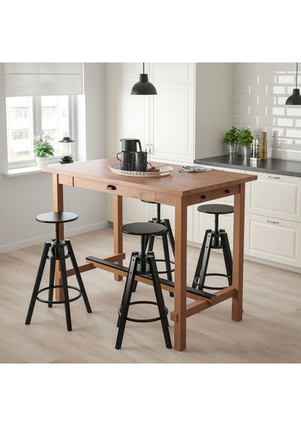 Nordvıken Bar Masası Antika Vernik 4 Kişilik 140 x 80 x 105 cm modelleri