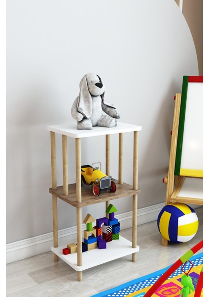 Kendin Kur Basit ve Şık Tasarım Komodin Ahşap Ayaklı Beyaz Desenli fırsatları