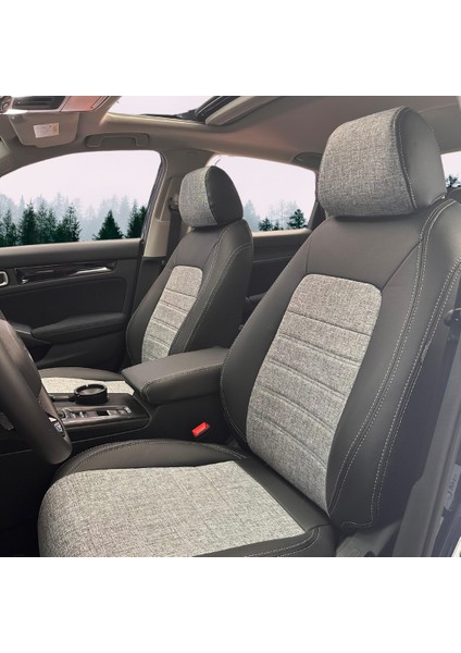 Honda Civic Araca Özel Oto Koltuk Kılıfı - Keten ve 1 Kalite Deri