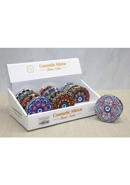 Taşlı El Aynası Yuvarlak Ince ALK3758