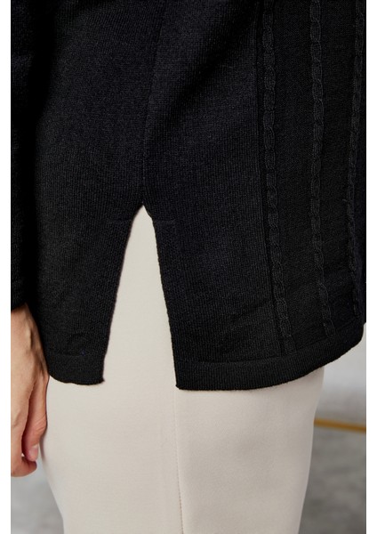 Kadın Triko Yan Yırtmaç Inci Detay Kışlık Orta Yaş Günlük Anne Bluz Kazak fırsatları