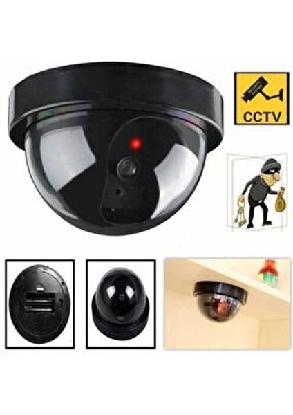 4 Adet Sahte Dome Güvenlik Kamerası Kablosuz Hırsız Caydırıcı Siyah Renk fırsatları