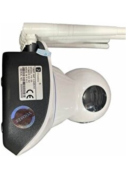 e 5 Antenli Kablosuz IP Güvenlik Kamerası 2 MP Beyaz Renk 360 Derece Görüş Açısı