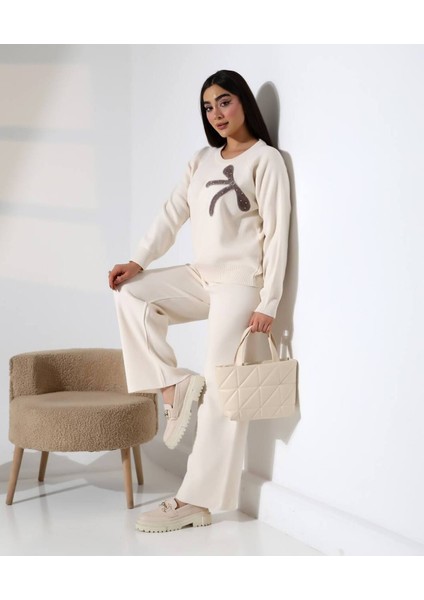 Kadın Kazak Pantolon Alt Üst Ikili Triko Takım