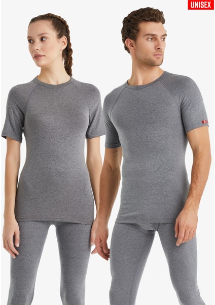 Unisex Termal Tişört 2. Seviye 9258 - Gri Melanj fırsatları