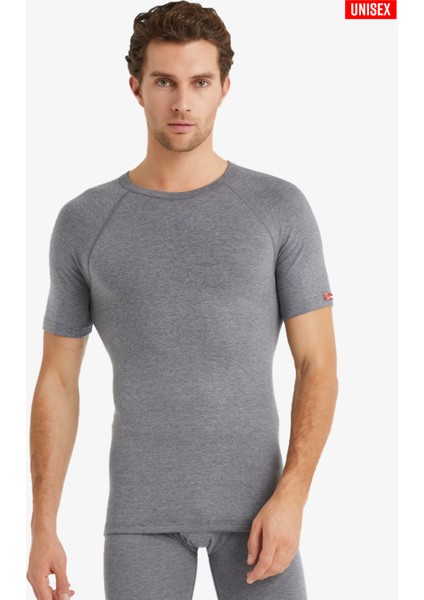 Unisex Termal Tişört 2. Seviye 9258 - Gri Melanj