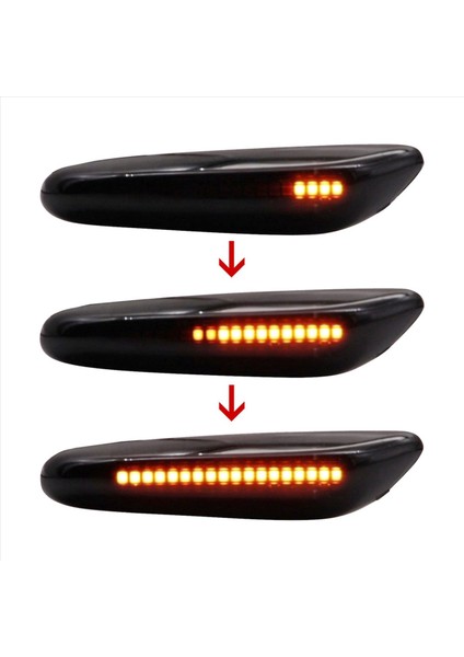 BMW 328i E90 E91 E91 E92 E93 E46 E60 Füme LED Fender Yan İşaretçi Işık Sıralı Sinyal Lambası X2 (Yurt Dışından)