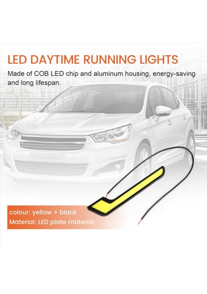 1PAIR Yüksek Güçlü L-şekilli Cob Drl Araç LED Gündüz Koşu Foları Sis Lambası Beyaz DC12V (Yurt Dışından)